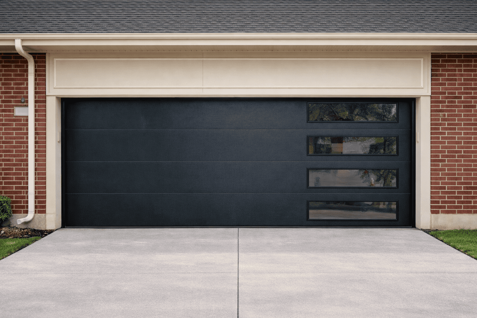 Flush Design – Black – With Windows Brick House