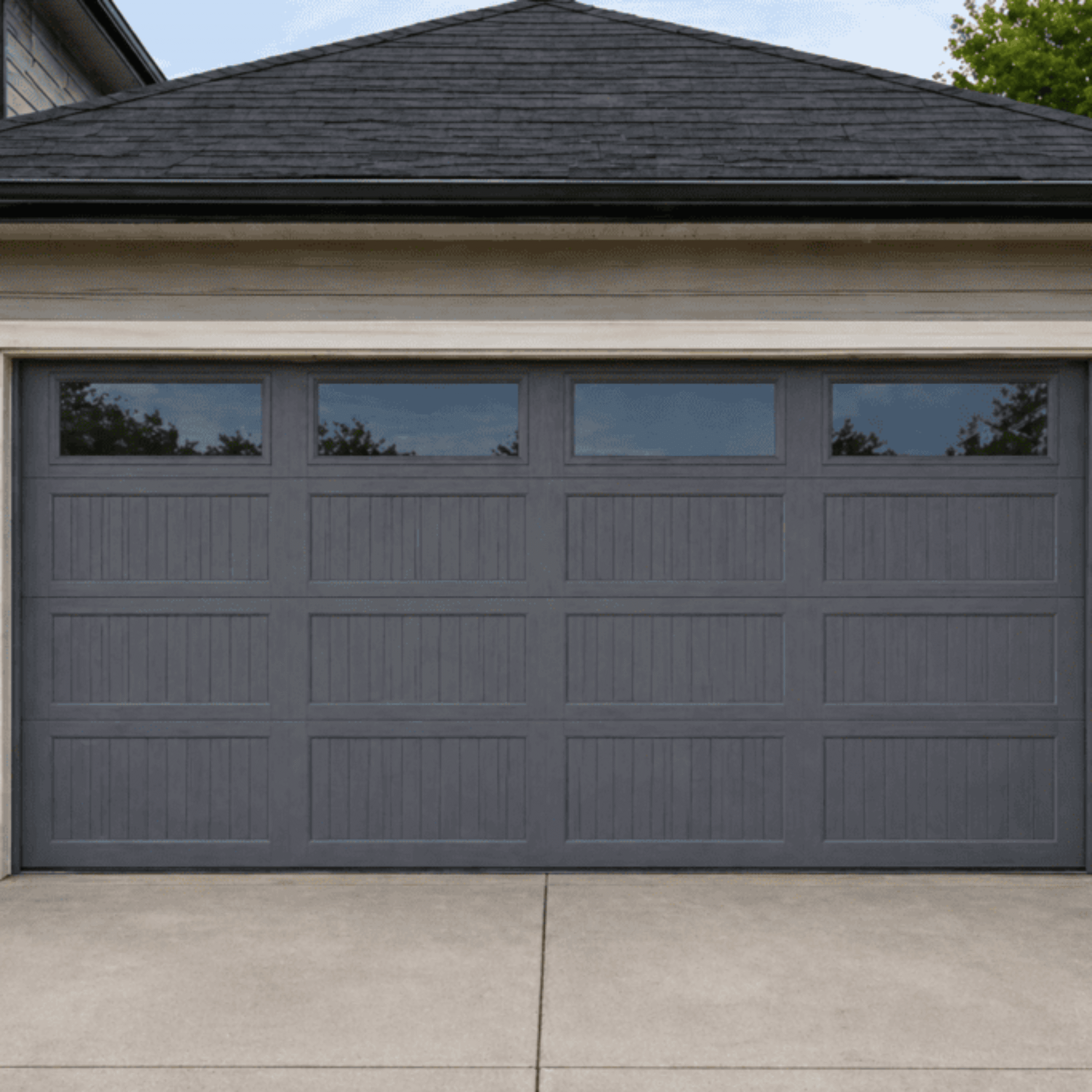 Long Panel Stamped Carriage Design - Gray - With Windows Long Panel Stamped Carriage Design – Gray – With Windows