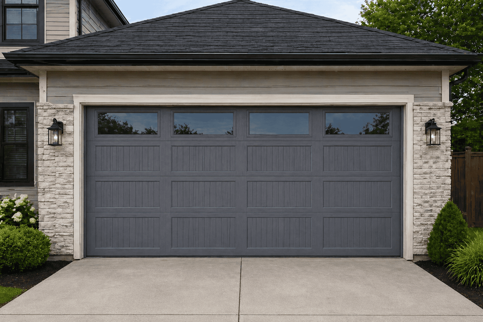 Long Panel Stamped Carriage Design - Gray - With Windows Long Panel Stamped Carriage Design – Gray – With Windows